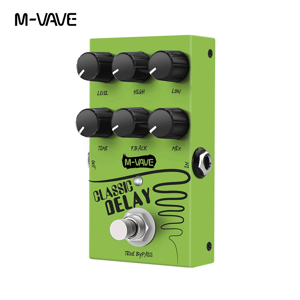 M-vave-Classic Delay-Effektpedal, 600 ms Delay Time True Bypass, Gitarreneffektpedal für E-Bass
