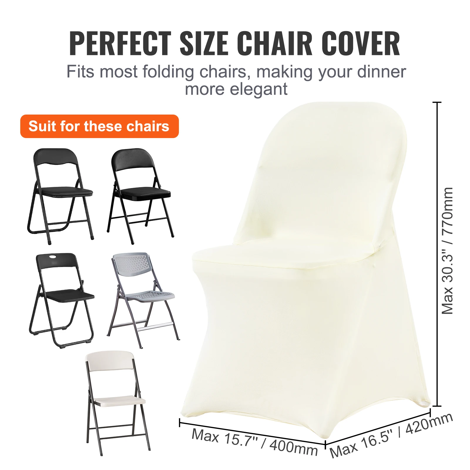SucceBuy 30/50pcs Spandex Wedding Chair Seat Cover Washable Protective Slipcovers for Wedding Banquet Universal Chair Cover