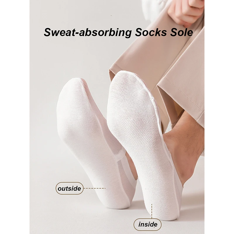 3 par/lote calcetines náuticos para hombre moda verano calcetín Invisible fino transpirable suave Casual Sox alta calidad malla elástica Sokken Meias
