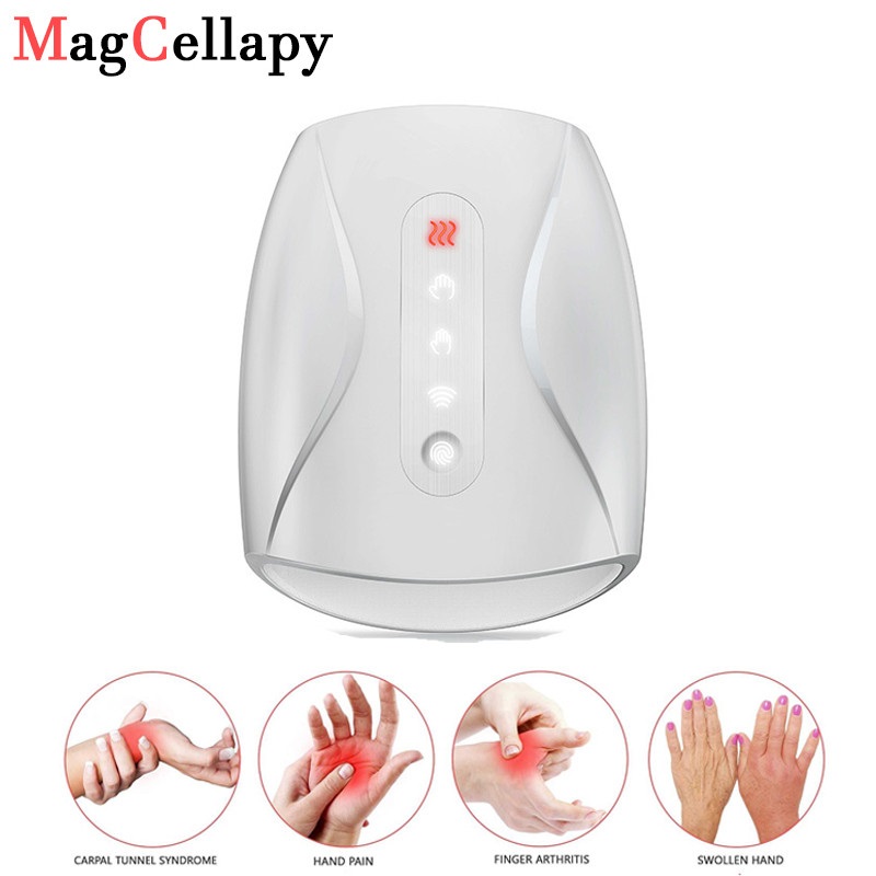Masajeador de mano eléctrico, dispositivo de acupuntura de dedo de Palma, masaje inalámbrico con presión de aire y compresión de calor para belleza de mujer