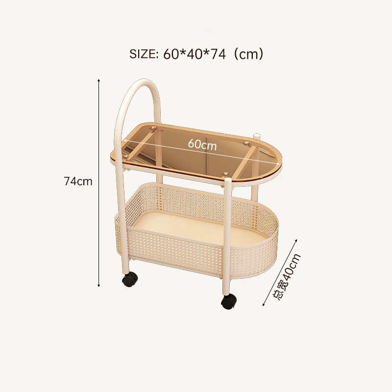 Cream Style Mobile Side Cabinet Small Rolling Decorative Accent Piece Lightweight Table Room Desks Coffee Tabla Madera Furniture
