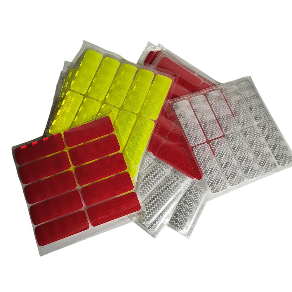 10pcs/set Reflective Stickers High Visibility Waterproof Warning Reflector Tapes Self-adhesive Safety Reflect Strips For Bicycle