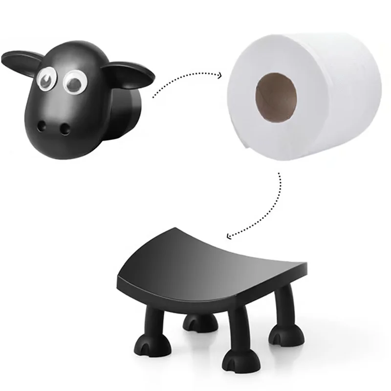 New Cute Sheep Dog Shape Toilet Tissue Rack Free Standing Storage Roll Paper Holder Animal Shape Decorative Toilet Paper Rack