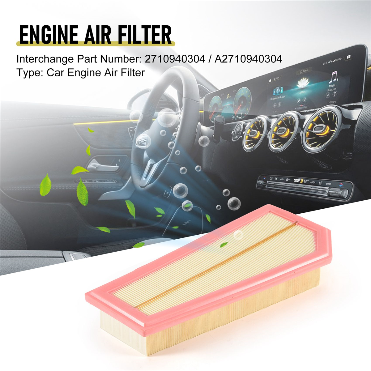 メルセデスベンツ,w204,s204,c204,a204,r172,c250,slk250,2012-2015, 2710940304用のエンジンエアフィルター