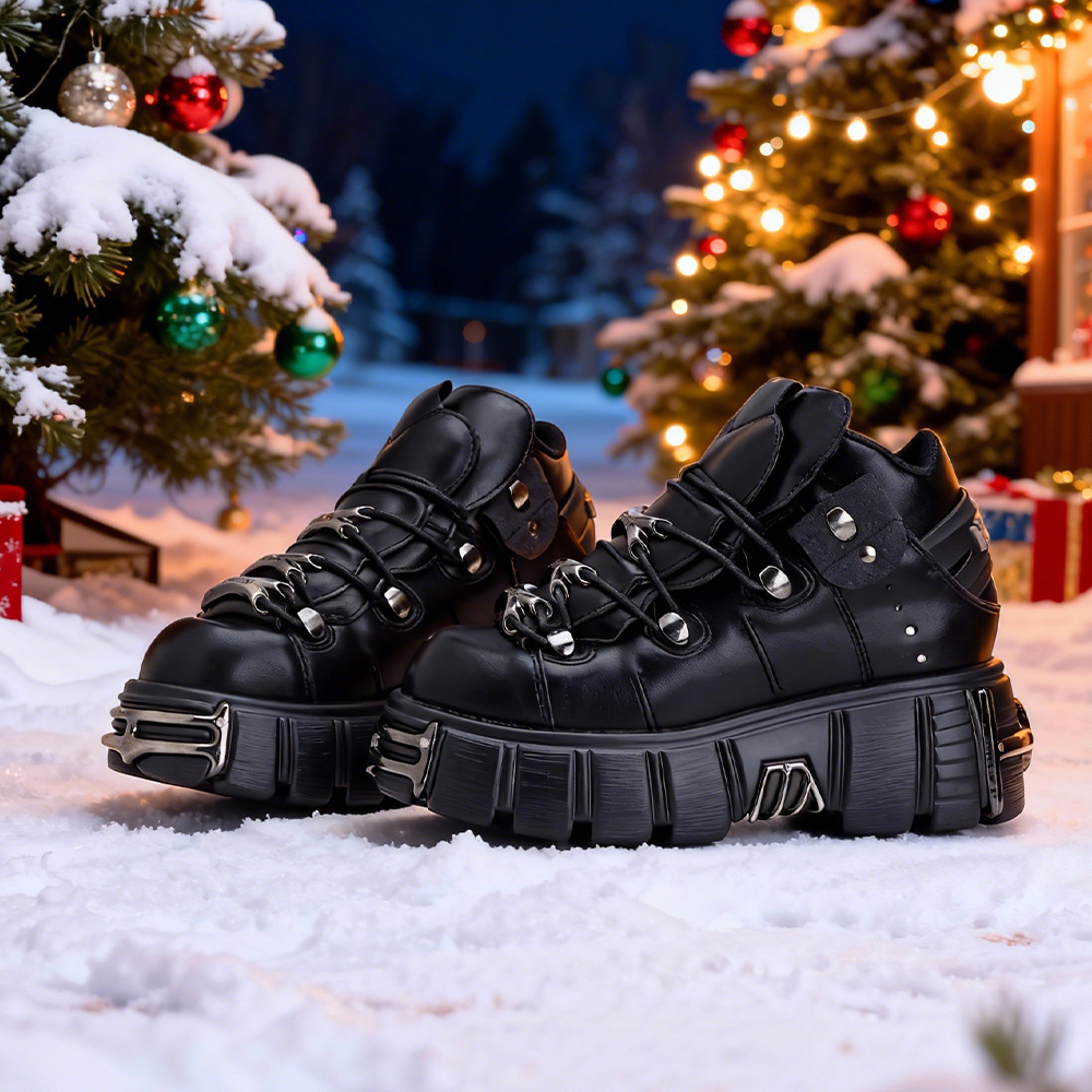 Новинка 2025 года, брендовая женская обувь в стиле панк, туфли на платформе со шнуровкой, высота каблука 6 см, женские рок-сапоги, женские кроссовки с металлическим декором