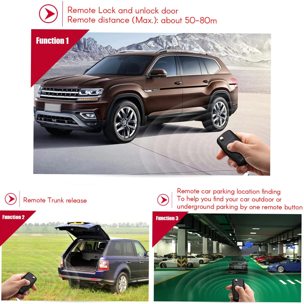 Fechadura universal para porta de carro, sistema de entrada sem chave, kit de travamento central com controle remoto, acessórios para carro