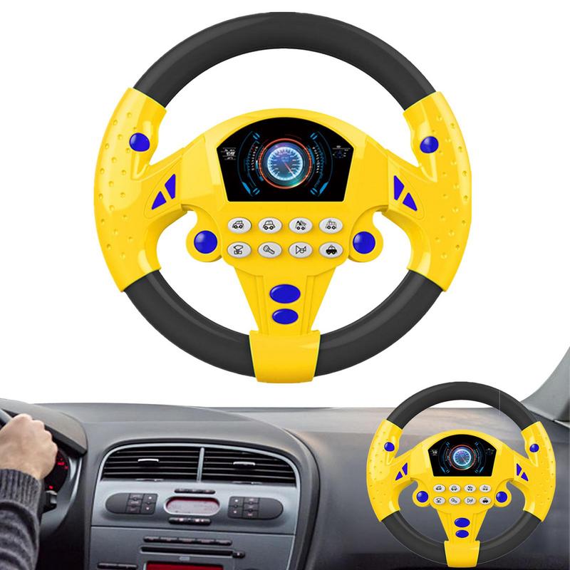 Simulation Driving Car Copilot Steering Wheel Eletric Baby Toys with Sound Kids Musical Educational Stroller Driving Vocal Toys