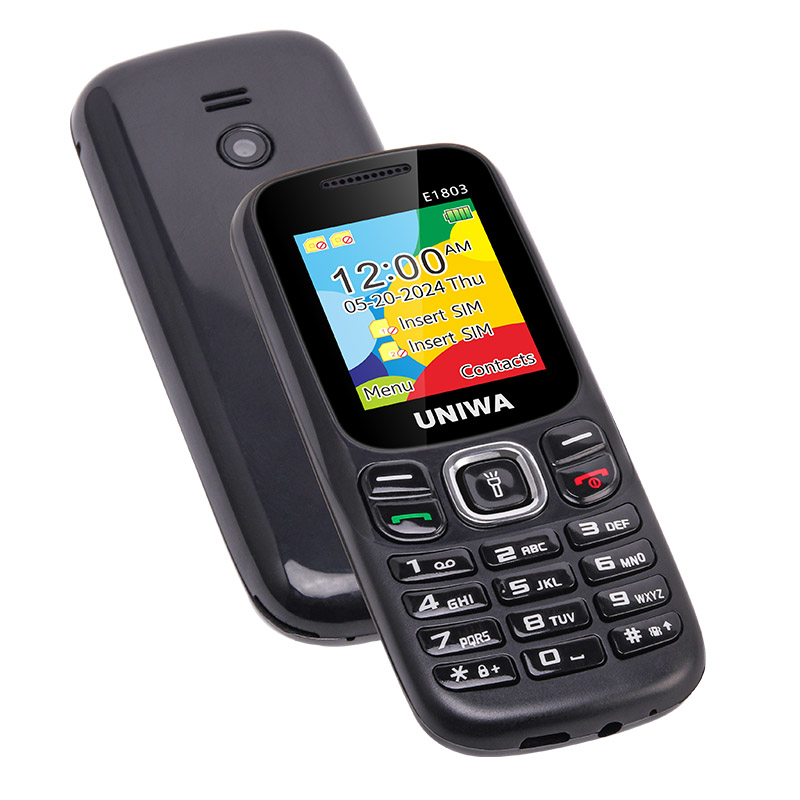 Low Price UNIWA E1803 2G GSM Feature Phone 1.77" Dual SIM Senior Elder Cellphone Push-button Wireless Radio Flashlight Telephone