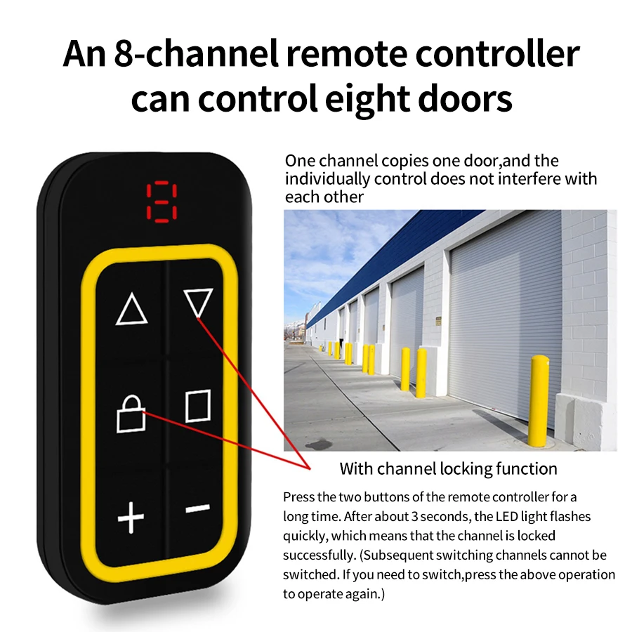 Control remoto Universal para puerta de garaje, duplicador de llaves clon, controlador de puerta de garaje multifrecuencia, 8 canales, 300-915Mhz, 433Mhz