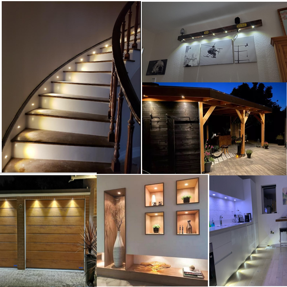 1W Mini Spotlight IP65 15mm Inbouwspot Leds Verlichting 12V Plafond Downlight Trap Kast Spots Lamp met Transformator 110V-220V