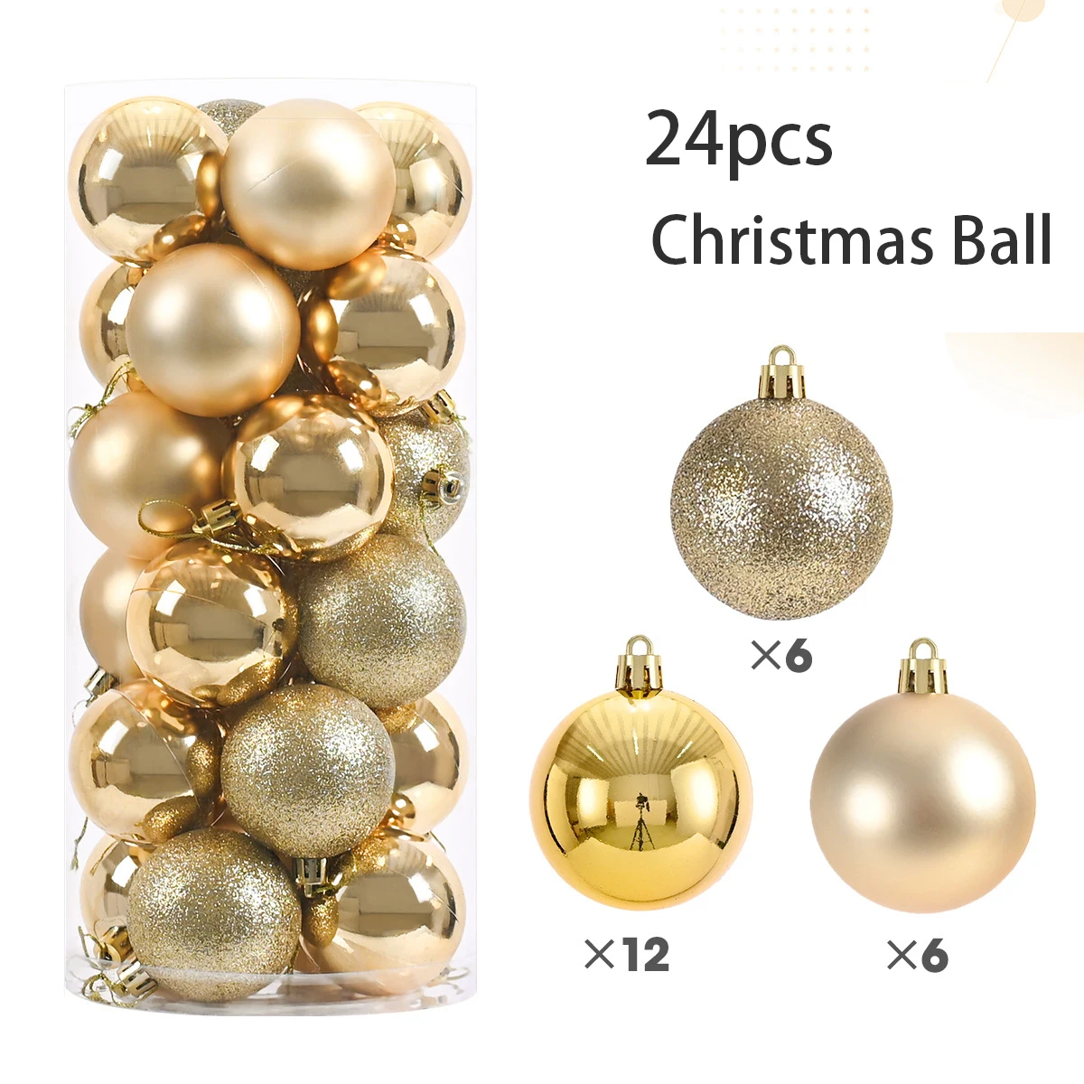 24 個 3 センチメートルクリスマスボールクリスマスツリーの装飾品ボールクリスマスハンギングツリーペンダントホームパーティークリスマスツリーの装飾新年ギフト