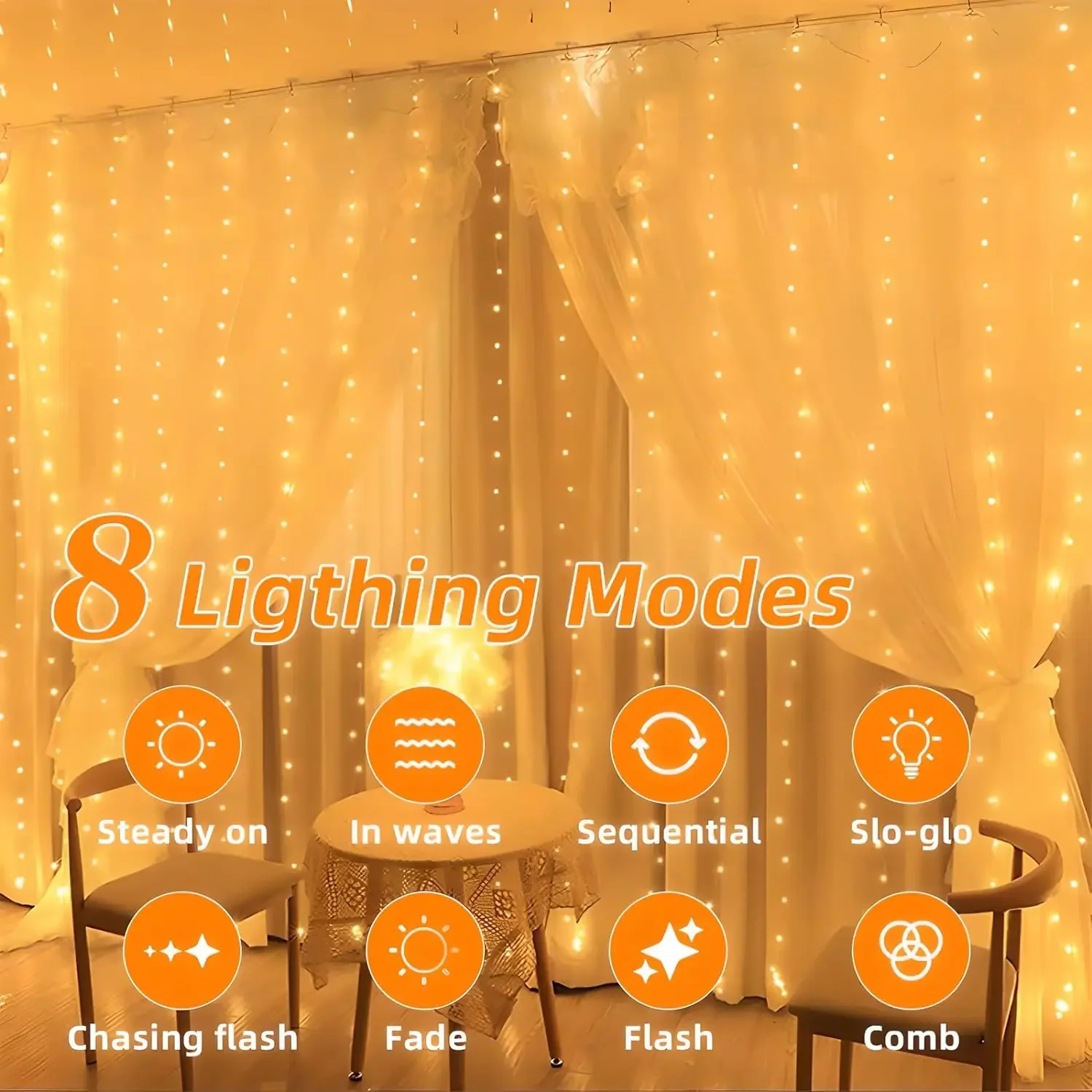 ม่านพลังงานแสงอาทิตย์ไฟ LED กันน้ํากลางแจ้ง 300 LEDs Garland ตกแต่ง String ไฟ YARD Fairy Garland String ไฟ