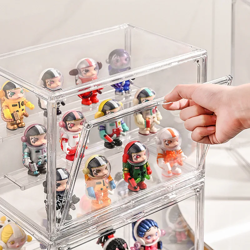 1pc Three Layer Acrylic Display Rack Transparent Ladder Handmade Anime Car Model Blind Box Storage Box Jewelry Sorting Box