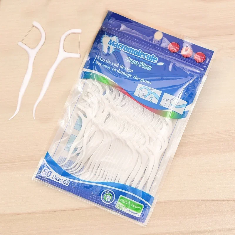 50pcs/lot Sticks Dental Water Floss Oral Teeth Pick Tooth Picks ABS Floss With Portable Case Dental Flosser Oral Hygiene Dental
