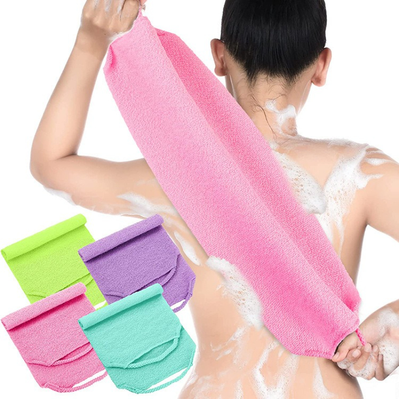 1pc Exfoliating Bath Towel Body Back Scrubber Belt Bath Stretchable Full Body Washcloth Super Absorbent Towel Bathroom Supplies