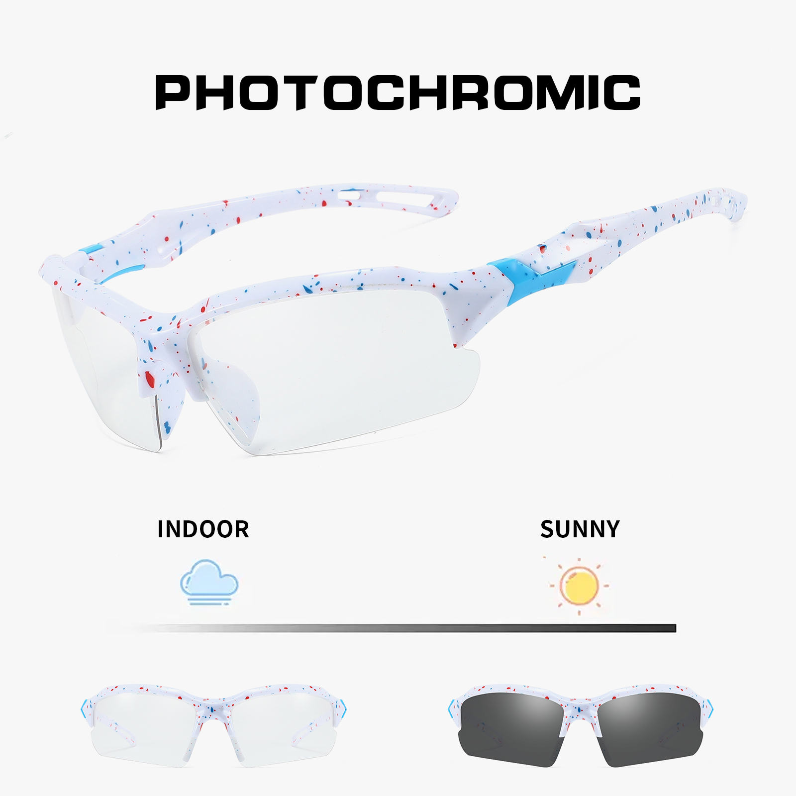 UV400 แว่นตานิรภัย Photochromic ขี่จักรยานแว่นตาผู้ชายผู้หญิงกีฬากลางแจ้งแว่นตาจักรยานแว่นตากันแดดจักรยานแว่นตา