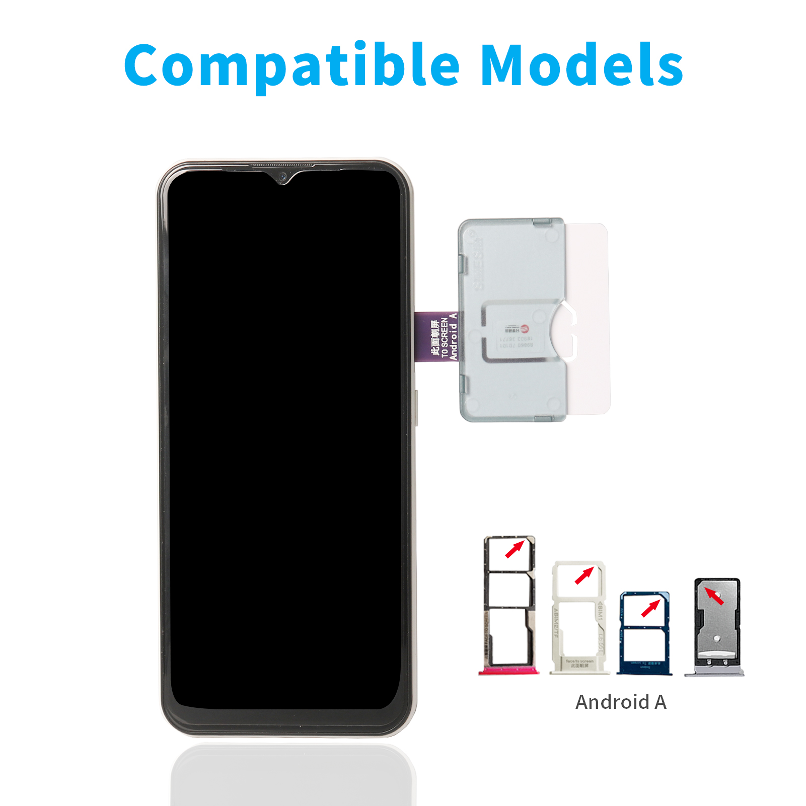 Cell Phone SIM Card Reader Adapter, External SIM Card Plate, Quick Change SIM Card for Cell Phone, Suitable for Samsung, MotoGP