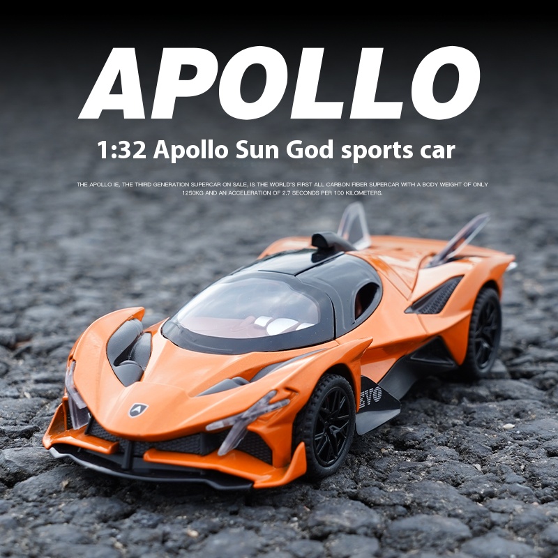 Modelo de brinquedo de liga Apollo EVO, design futurista, efeitos de som e luz, ideal para crianças brincadeiras, escala 1:32