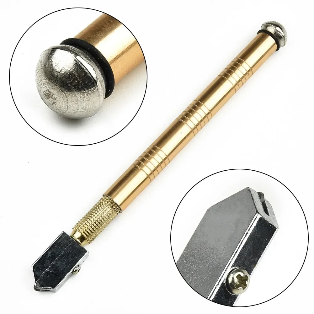 1pc Diamond Glass Cutter 17.5 Cm Professional Portable Carbide Wheel Blade Head Steel Blade Cutting Tool Anti-skid Handle