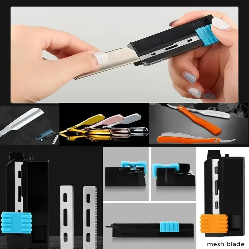 15pcs/Box Men Shaving Razor Blades Professional Barber Stainless Steel Replacement Single Side Shaver Mesh Safety Razor Knives