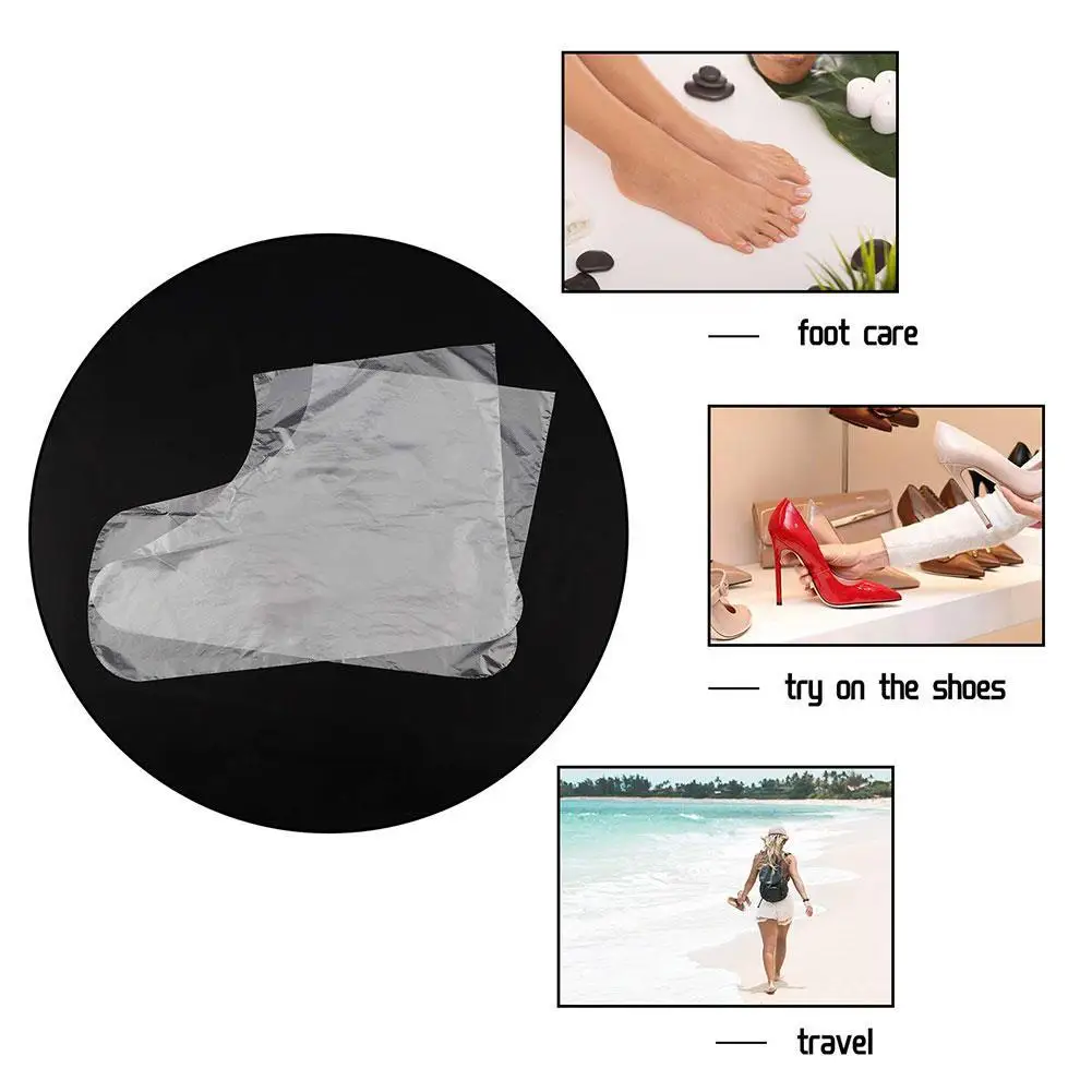 100 Cái/gói Dùng Một Lần Chân Có Nhựa Giày Trong Suốt Bao Parafin Sữa Tắm Sáp SPA Trị Liệu Túi Lót Boot Bán Buôn