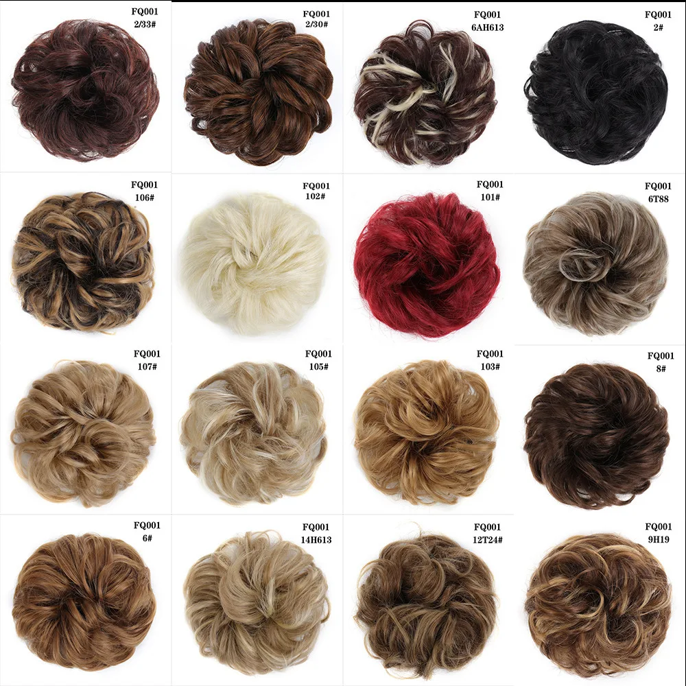 Perruque synthétique avec bandeau en forme de disheveled, chignon, cheveux naturels, haute température, soie ultraviolette, boucles, 2006/bun