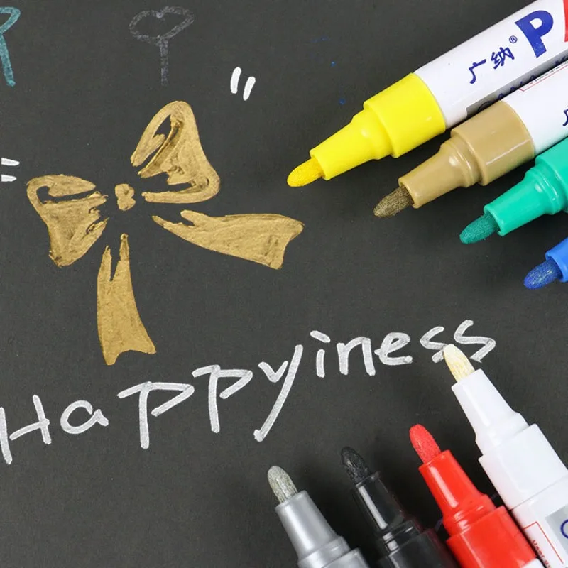 1Pc Car Oily Painting Pen Waterproof Permanent Graffiti Touch Up Tyre Marker Auto Rubber Tire Tread Mark Pen for Bike Cars Metal
