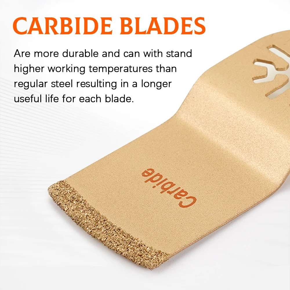 1/3pc Gold Diamond Tungsten Carbide Oscillating Saw Blade Tile Concrete Stone Multifunctional Cutter For Fein Tools Accessories