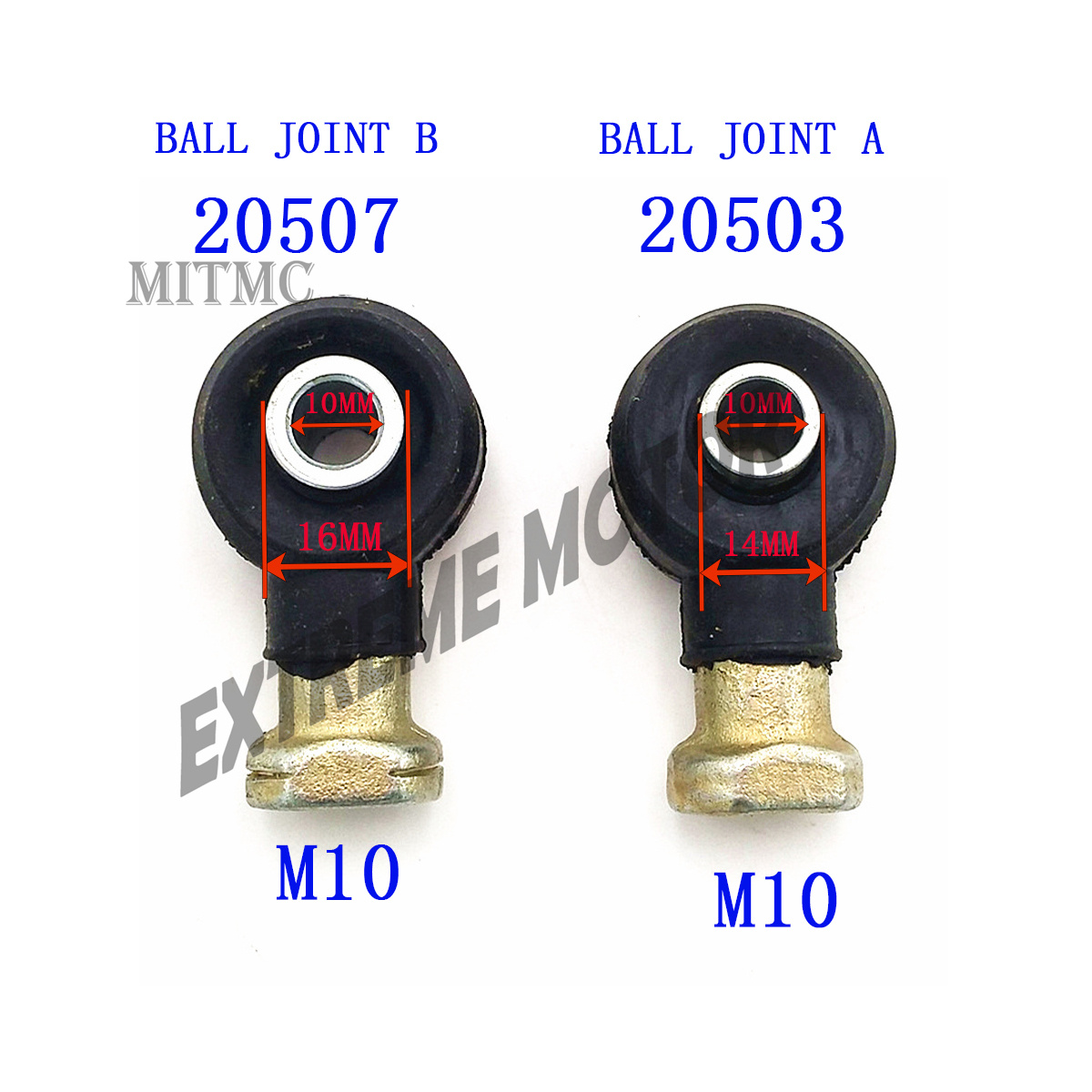 2 Set （4pcs）Ball Joint Tie Rod End A and B For Linhai 260 300 400 500 550 565 570 750  ATV UTV Linhai Code 20503 20507