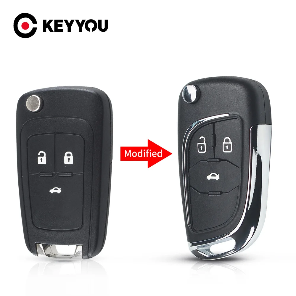 KEYYOU llave modificada para Chevrolet Cruze Epica Lova Camaro para Opel Vauxhall Insignia Astra Mokka para Buick carcasa de llave remota de coche