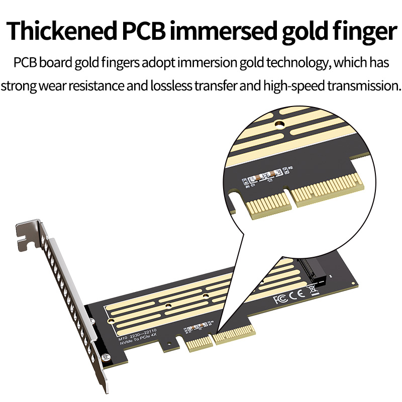 Teucer PCIe 4.0 X4 Adapter Applicable to M.2 2230/2240/2260/2280/22110 NVME 3.0 SSD 64Gbps X8 X16 PC Solid State Expansion Card