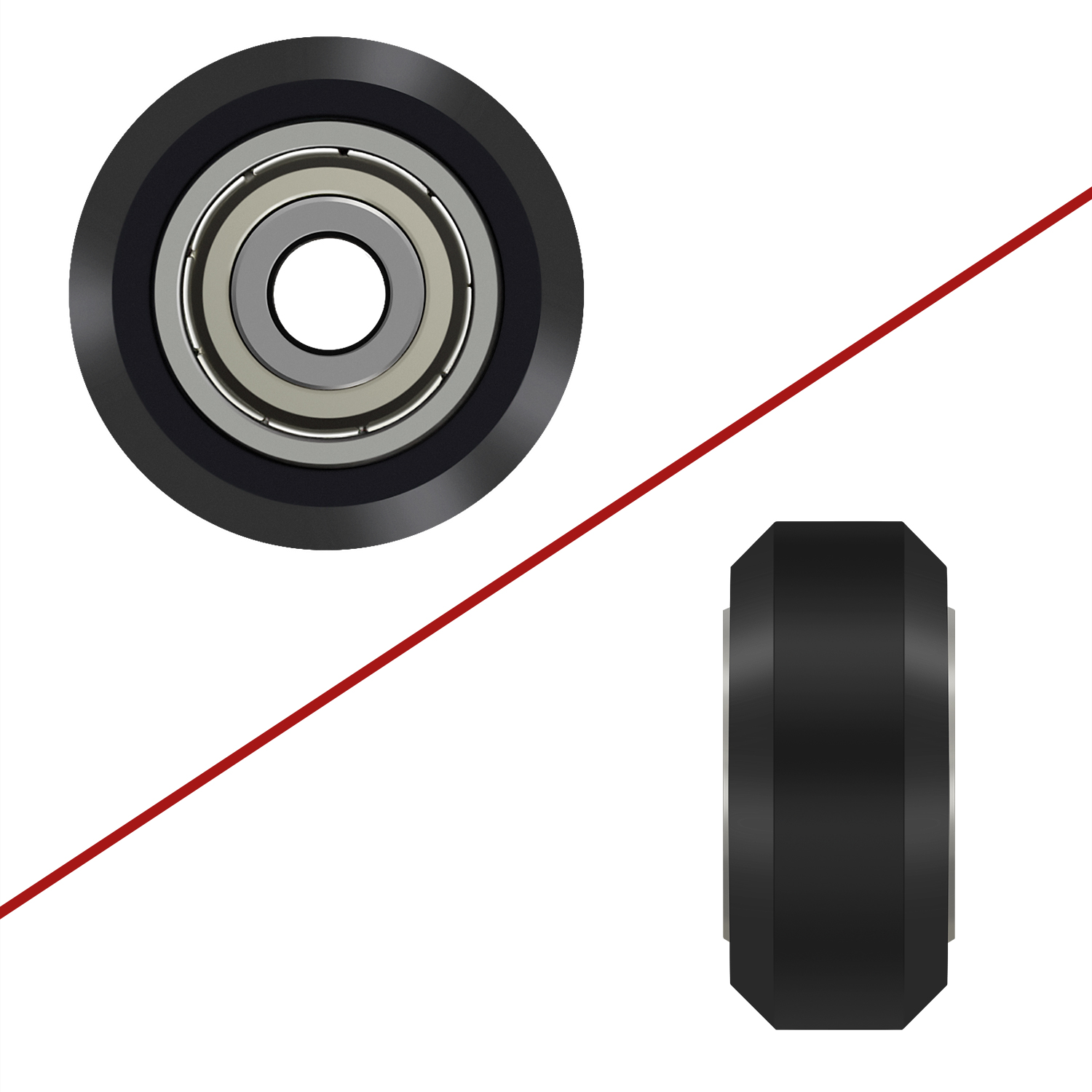 Rueda POM con rodamiento lineal 625ZZ, rueda POM para impresora 3D, polea de plástico para piezas de grabador láser Ender 3 CR-10, 1/5/10/24 Uds.