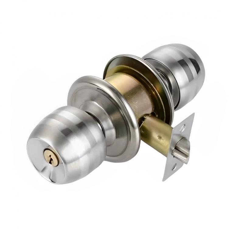 Aço inoxidável 60mm Center Pitch - Row Doors Lock para WC/Quarto/Porta de madeira com alças redondas