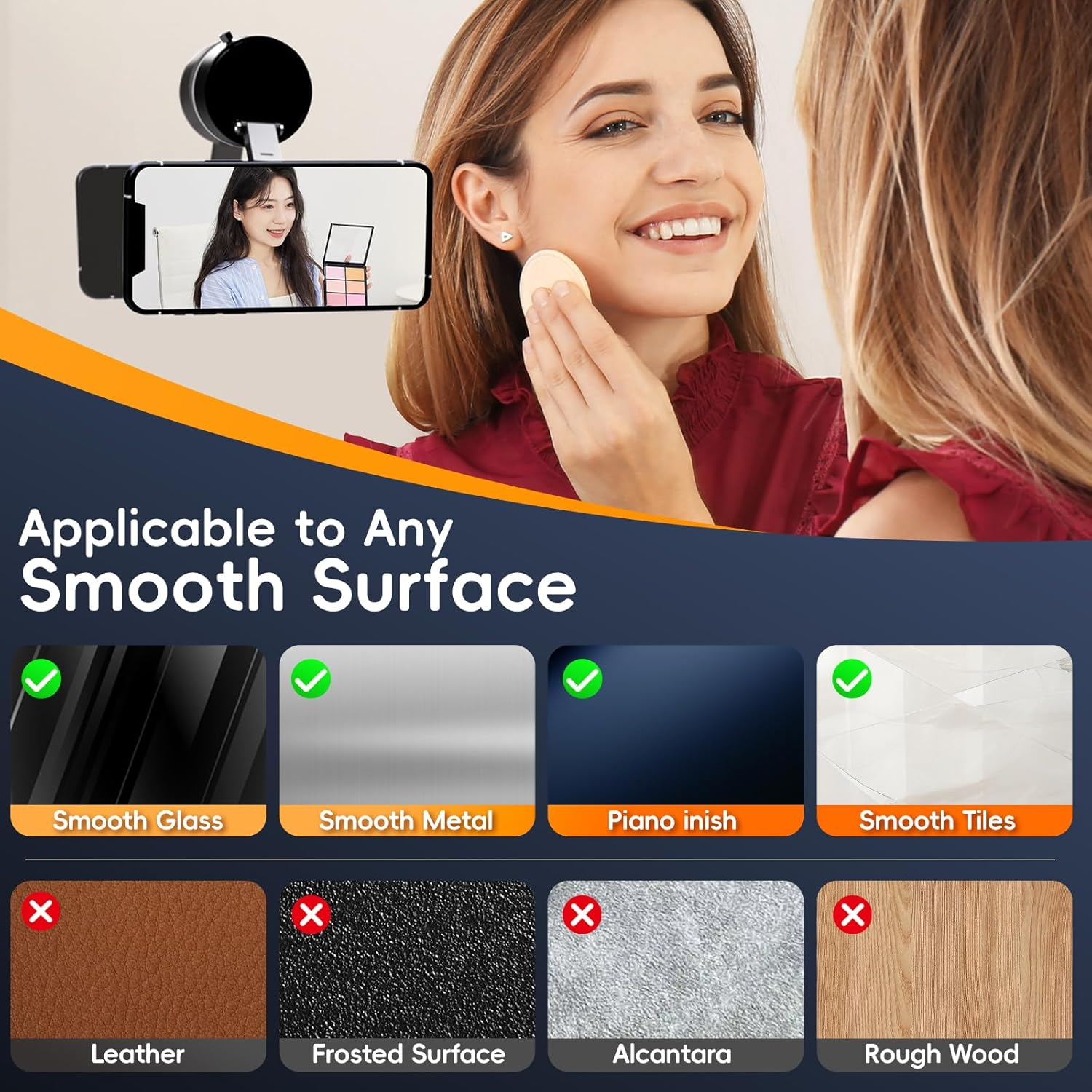 Supersterke N52 magnetische telefoonhouder, geüpgraded ABS, 360° °   Draaibaar en opvouwbaar ontwerp, met vacuümzuignap - Perfect fo