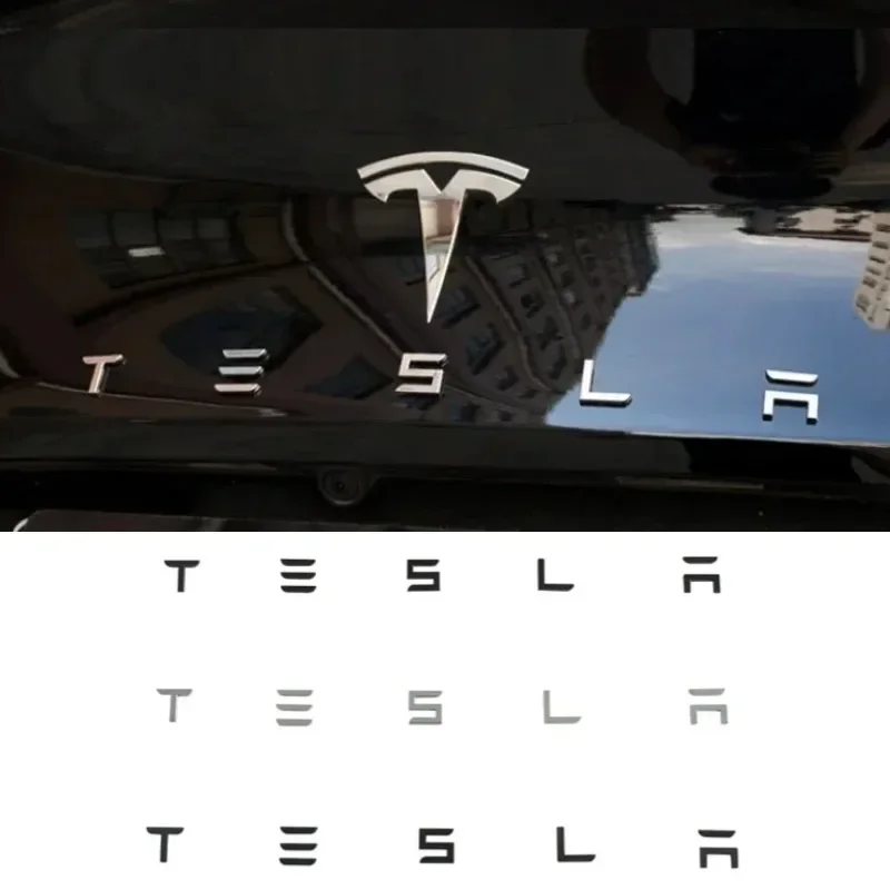 ABS capó delantero de coche maletero trasero emblema pegatina decoración para Tesla modelo 3 modelo S X Y Roadster Auto Exterior calcomanía Accesorios