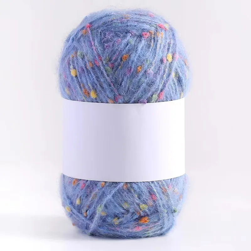 50g/kulka kolor tęczy kropka przędza moherowa miękka i wygodna ręcznie tkana szalik DIY sweter szal płaszcz Knitting szydełkowa mieszanka nici