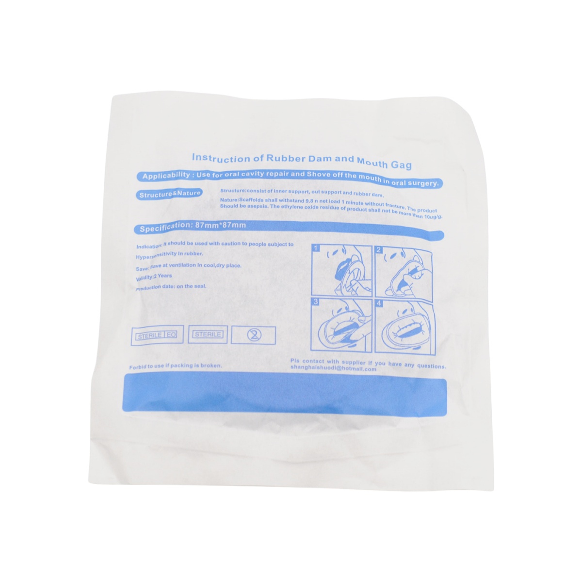 5 Stück steriler Zahn-Wangenhalter, weicher Gummi-Mundöffner für die Wurzelkanalbehandlung für die Kieferorthopädie, weiß/blau