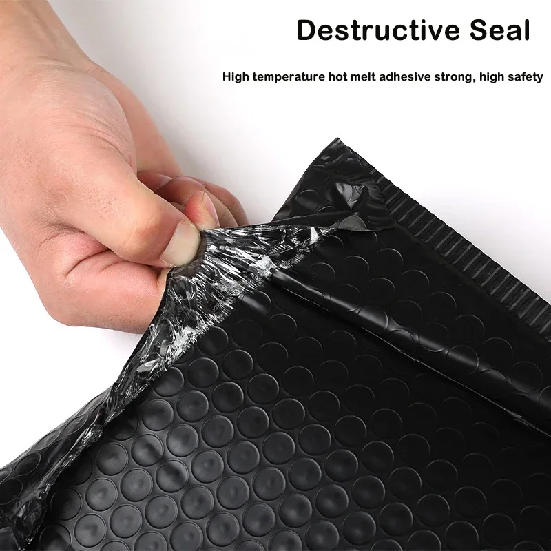 20PCS Bubble Mailers POLY Bubble Mailer Self Seal เบาะซองของขวัญกระเป๋าสีดําบรรจุภัณฑ์ซองจดหมายสําหรับหนังสือขนาดใหญ่ขนาด