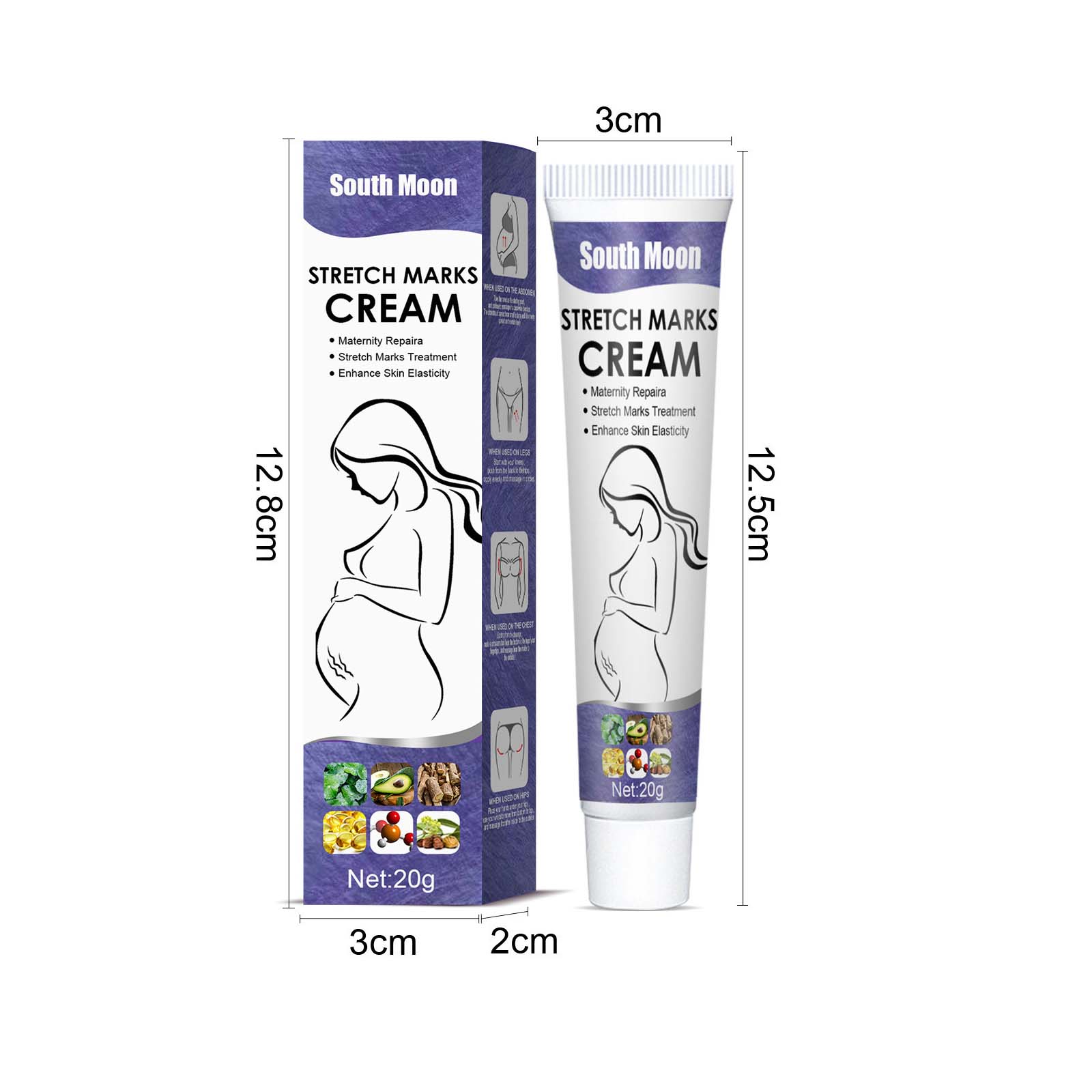 Remove Pregnancy Stretch Marks Cream Improves Elasticity Fade Growth Lines Smoothing Nourishing Moisturizing Firming Skin Care