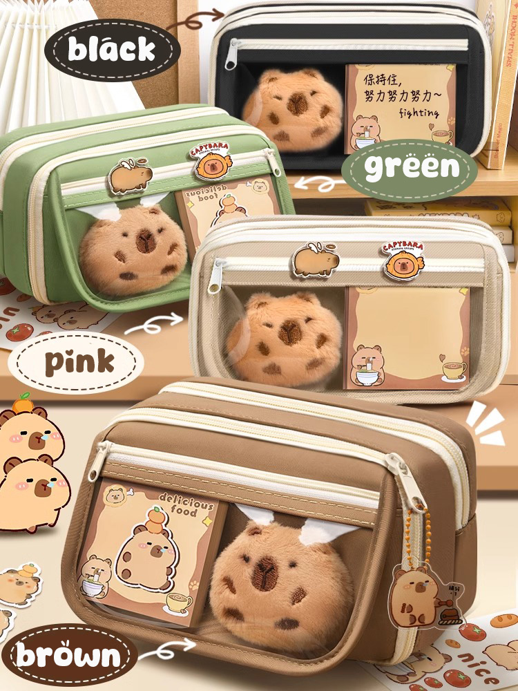 น่ารักผ้าดินสอ Kawaii ขนาดใหญ่ความจุสัตว์ซิปเด็กกระเป๋าเด็กปากกากระเป๋าสาวโรงเรียนกรณีอุปกรณ์