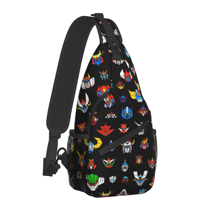 Tas Punggung Selempang Logo Robot Ufo Kasual Tas Tangan Pria Goldorak Grendizer Mazinger Z Bahu Dada untuk Perjalanan