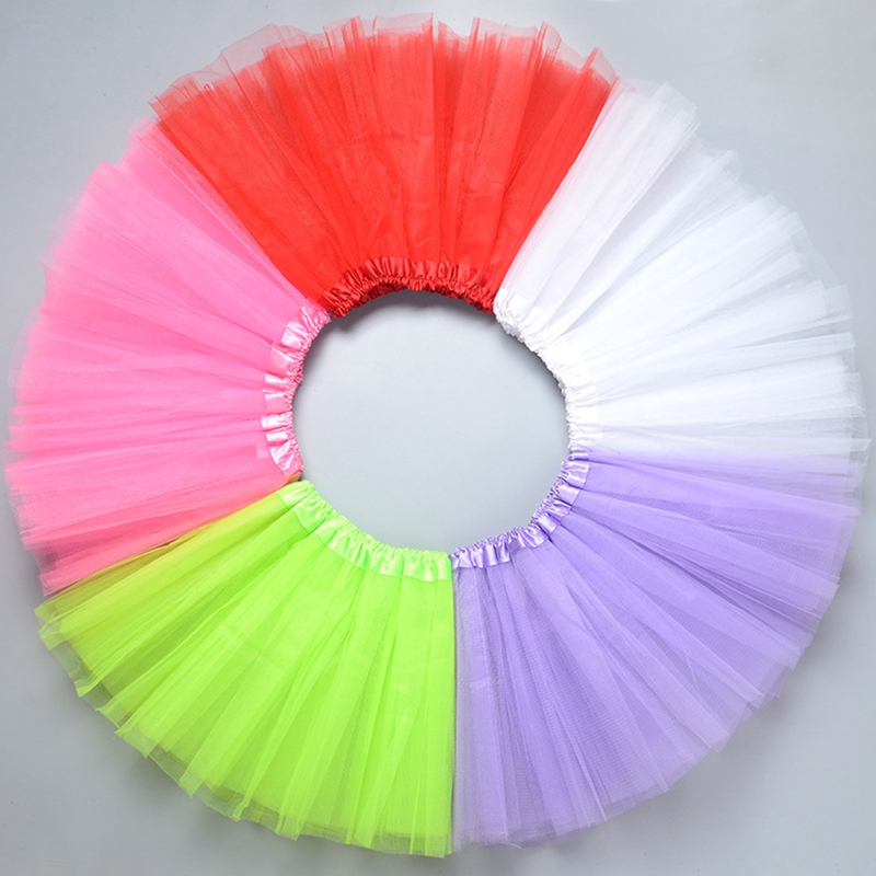 Womens volwassen jaren '80 Vintage Tule rok gelaagde korte Tutu Vintage Petticoat effen kleur gelaagde mesh ballet Bubble Mini Dress Up P