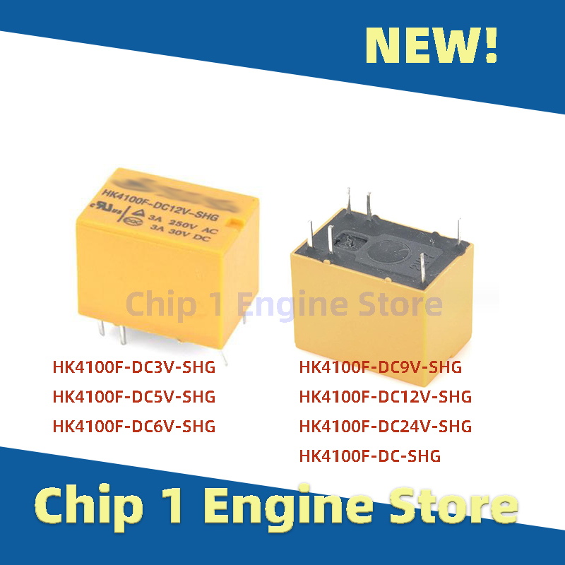 10pcs signal relais HK4100F-DC12V-SHG 6 pin 3a HK4100F-DC3V-SHG 5v/9v/12v/24v