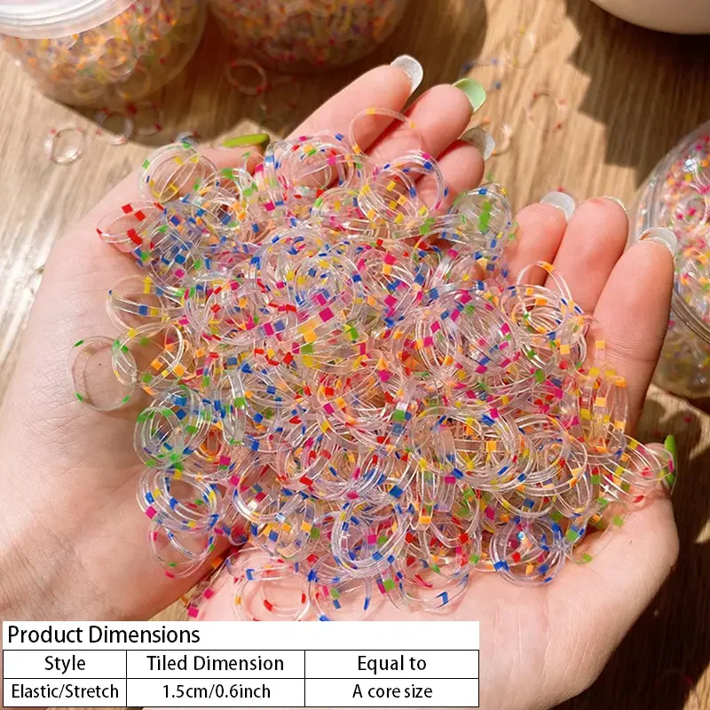 800 pçs meninas faixa de borracha descartável não machuca o cabelo pequenas crianças scrunchies cabeça corda bonito bebê cor cocar