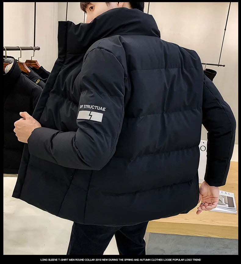 男性用の厚手のパフジャケット,ダウンコットン,パッド入りコート,暖かい服,冬服,2022