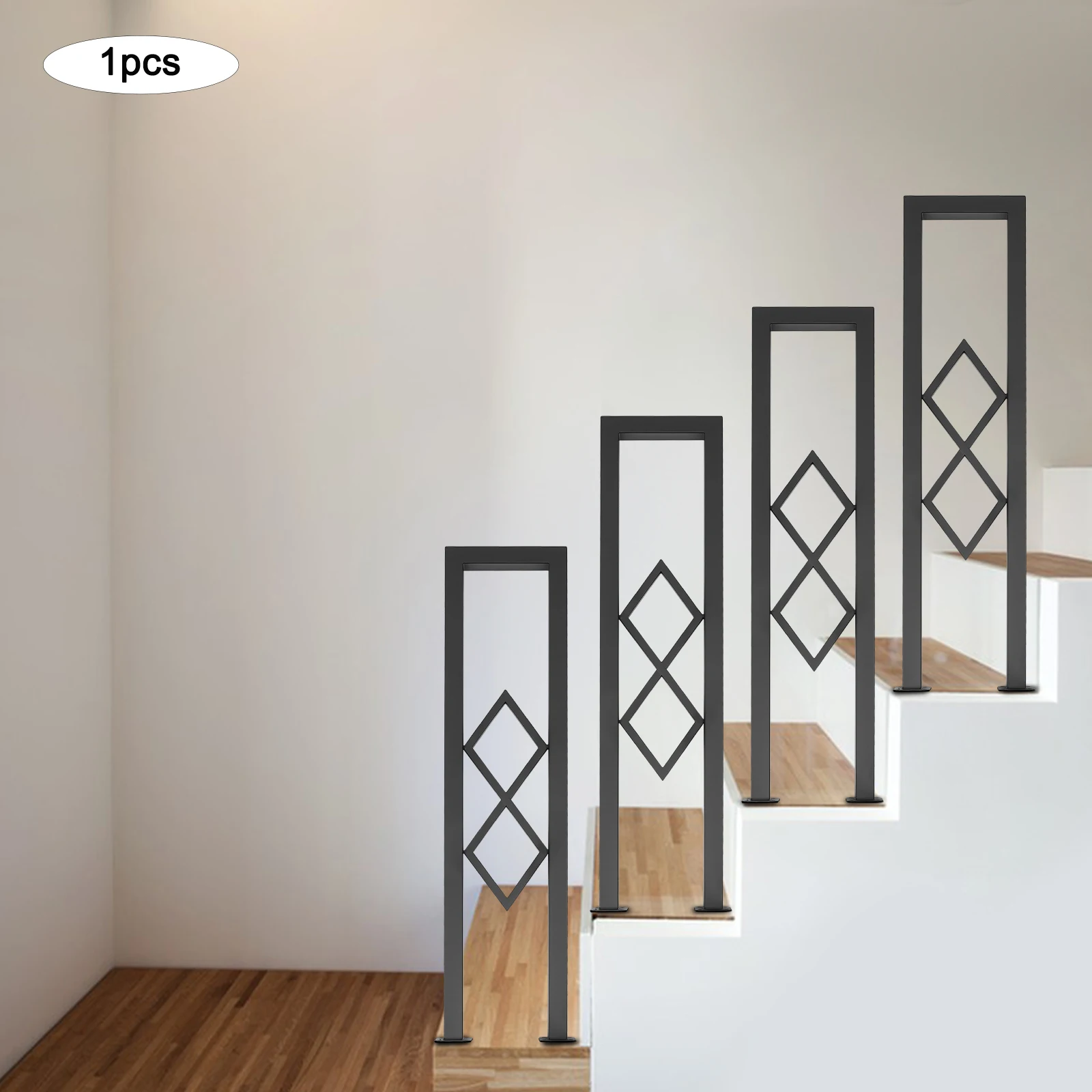 Industrial Black Carbon Steel U-Shaped Stair Handrail, Decorative Stair Railing, Stair Handrail