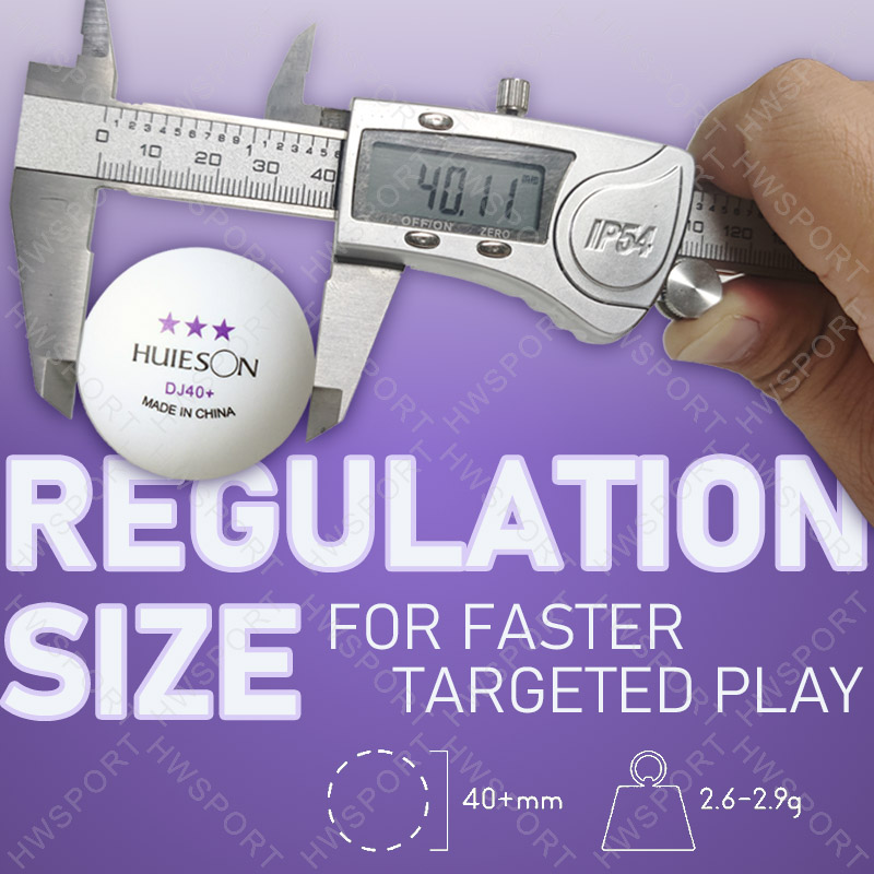 Huieson 50/100 pacote bolas de tênis de mesa 3 estrelas dj40 + bolas de ping pong com costura bala redonda abs novo material bolas para treinamento