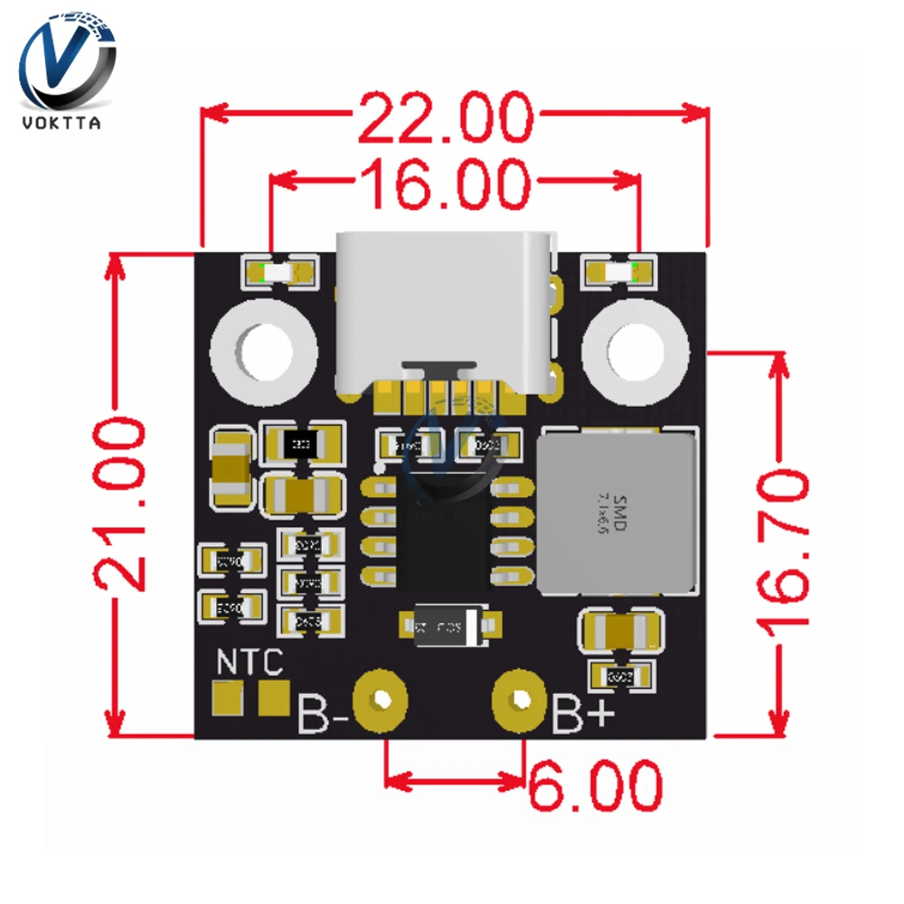 1S Lithium Battery Charging Module Battery Charger Protection Board Power Supply Charging Indicator USB Charging Module