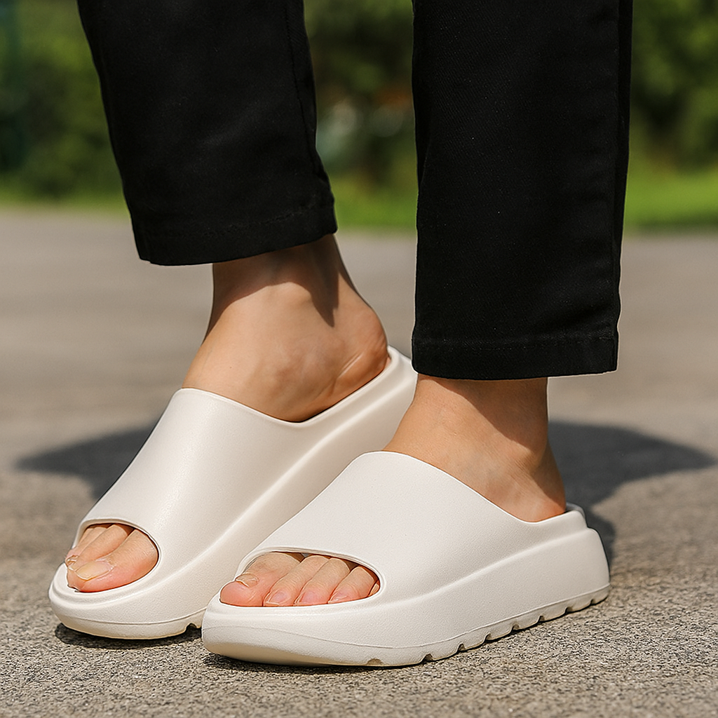 Пляжные сандалии без шнуровки с толстой подошвой, женская универсальная уличная одежда, мягкие удобные тапочки из кокоса из ЭВА