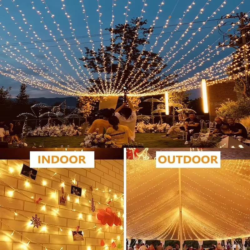 5 M-100 M Garland LED String Light คริสต์มาสไฟ Fairy กลางแจ้งสําหรับ Tree Garden Street งานแต่งงาน Patio ตกแต่งปีใหม่